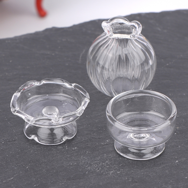 Vase Decor - 1:12 Dollhouse Minyatür Cam Vazo Tatlı