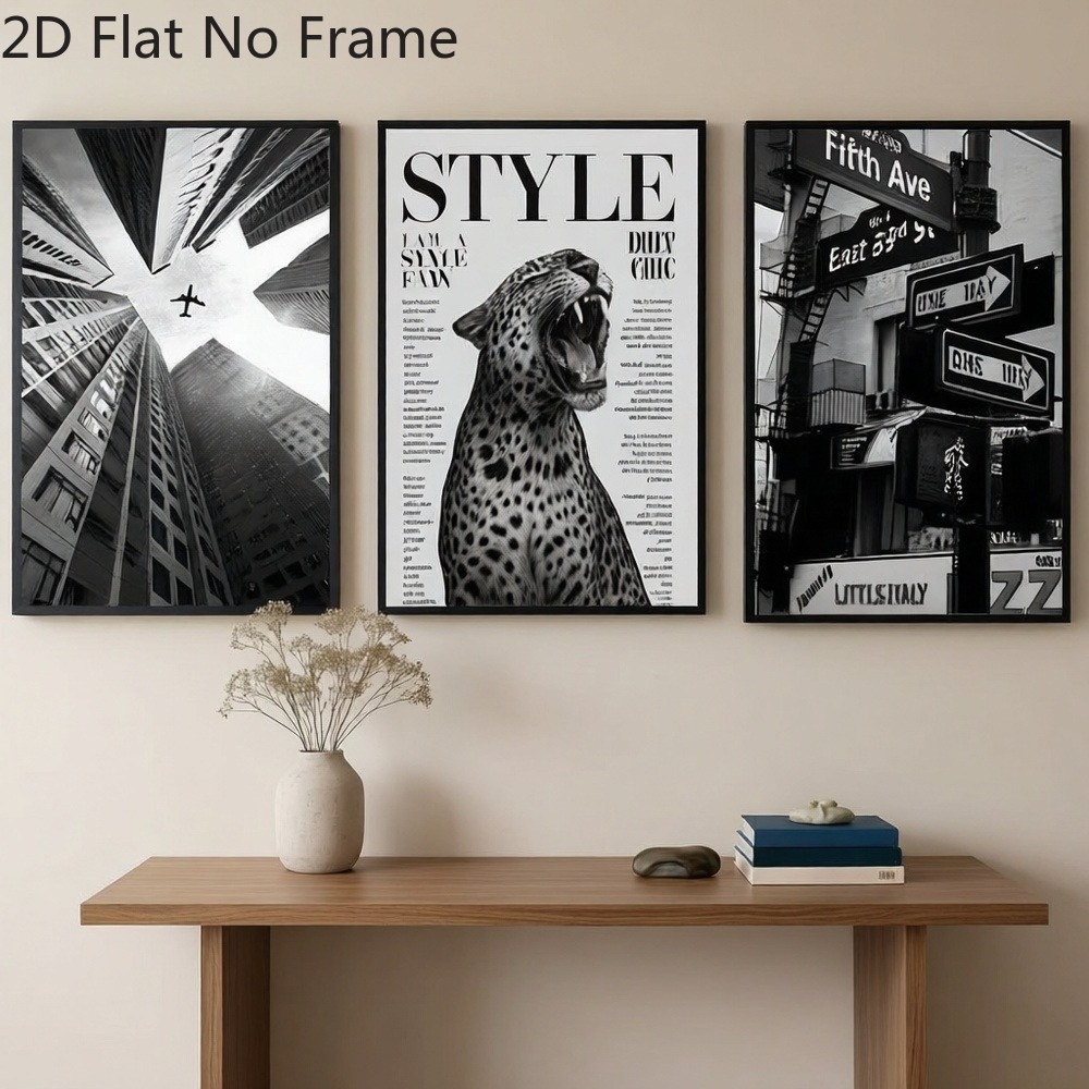Abstract Canvas Set - (Çerçevesiz 3 Parça) - 2D Düz,