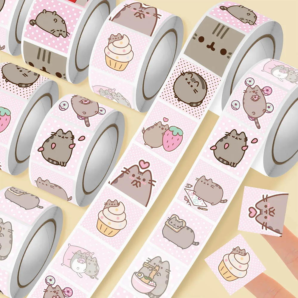 Wall Sticker - Hou 500 adet Pusheen Karikatür Kedi