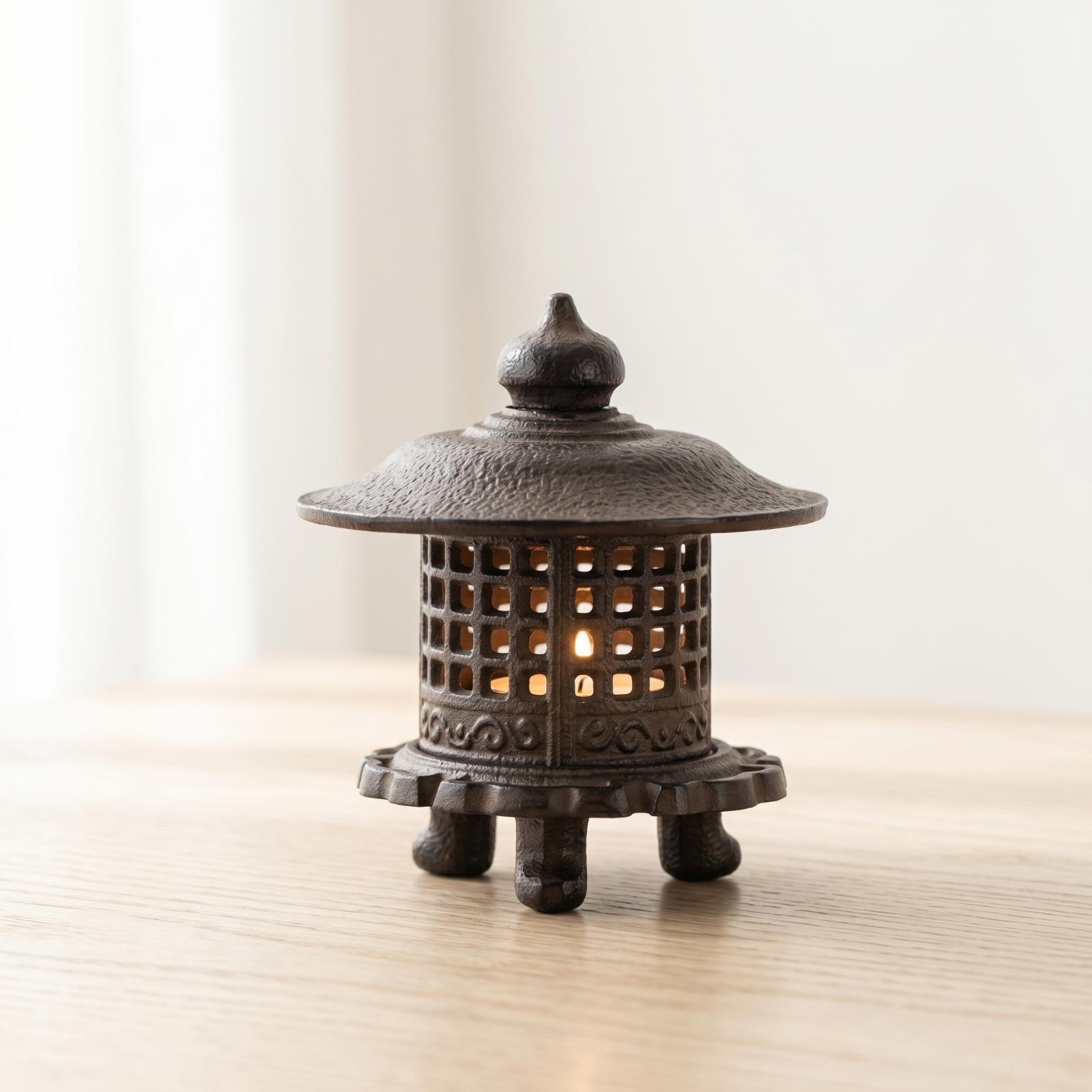 Candle Holder Decor - Dökme Demir Fener Masa Üstü Mumluk