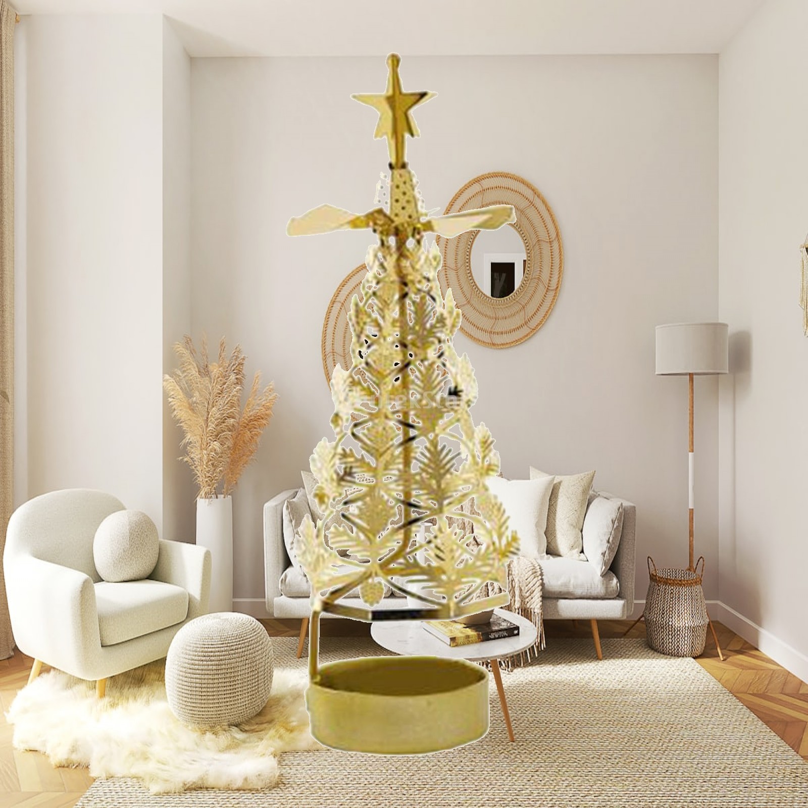 Candle Holder Decor - Dönen Mumluk, Paslanmaz Çelikten Yapılmış, Dönen