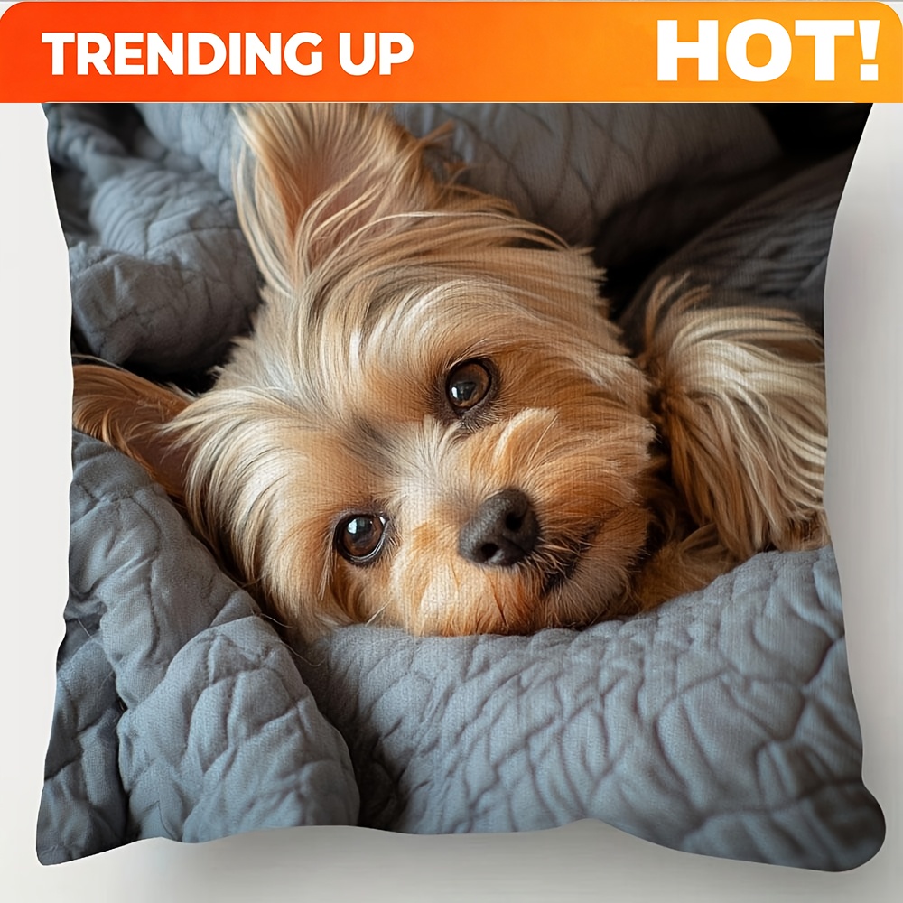 Throw Pillow - 1 adet Yorkshire Terrier Baskılı Yastık