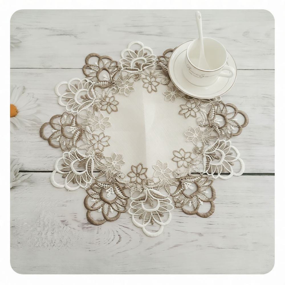 Zarif Yuvarlak Dantel Desenli  - Table Runner incelemesi ve fiyatı