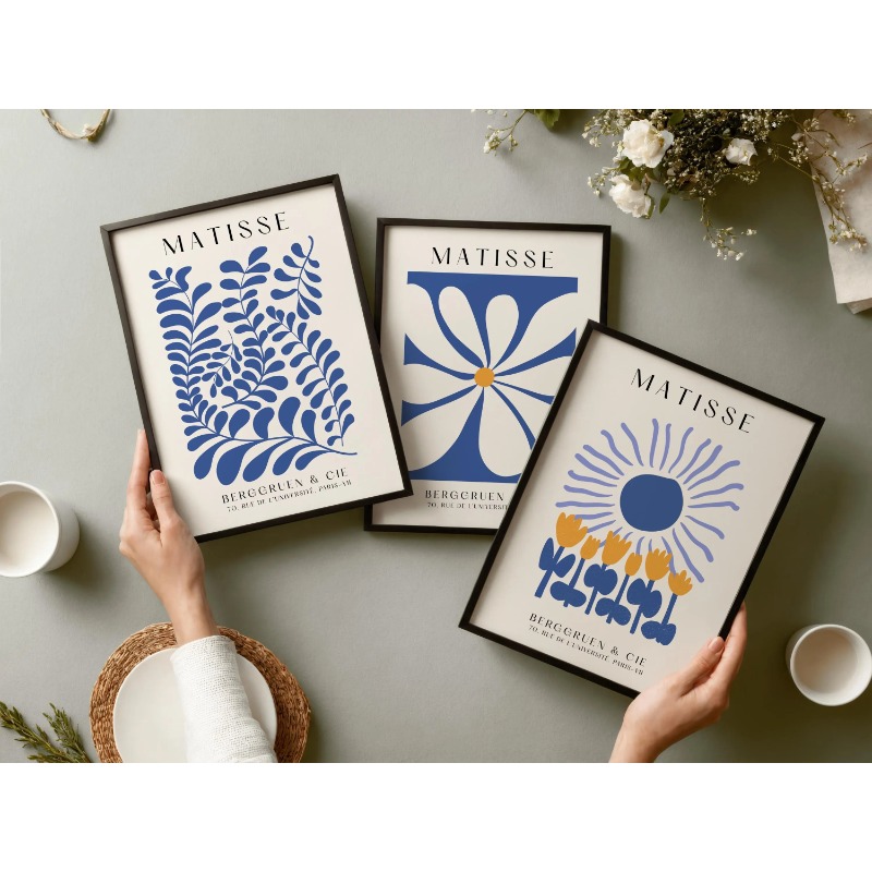 Mavi Matisse Baskıları 3'lü Ba - Abstract Canvas Set incelemesi ve fiyatı