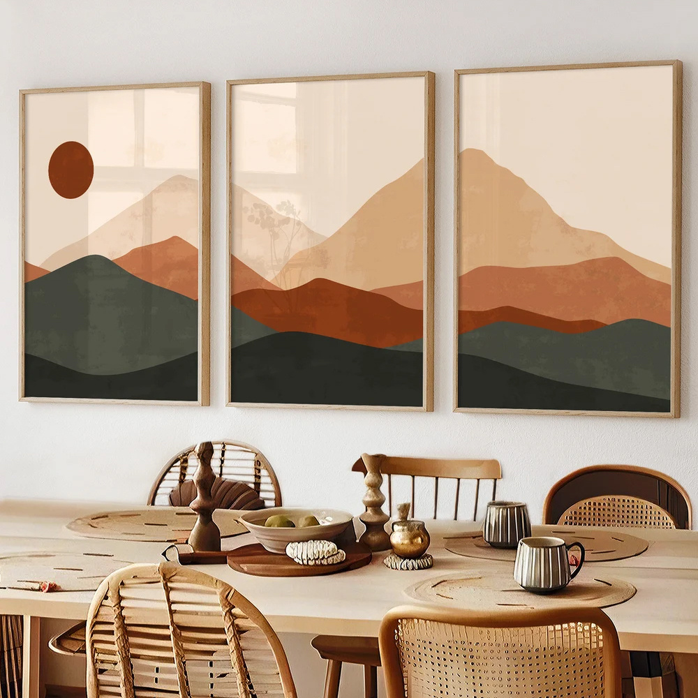 3 adet/takım Bohemian Soyut Gü - Abstract Canvas Set incelemesi ve fiyatı