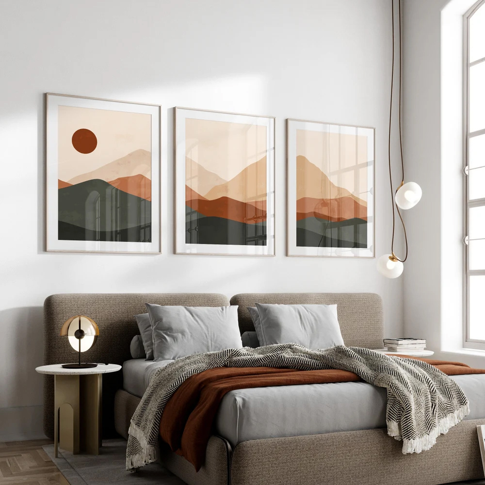 3 adet/takım Bohemian Soyut Gü - Abstract Canvas Set incelemesi ve fiyatı