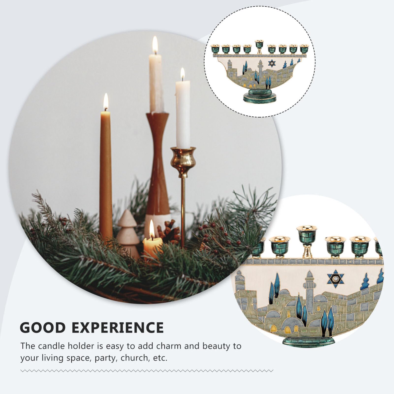 Kudüs Menora Hanuka Mumluk 9 K - Candle Holder Decor incelemesi ve fiyatı
